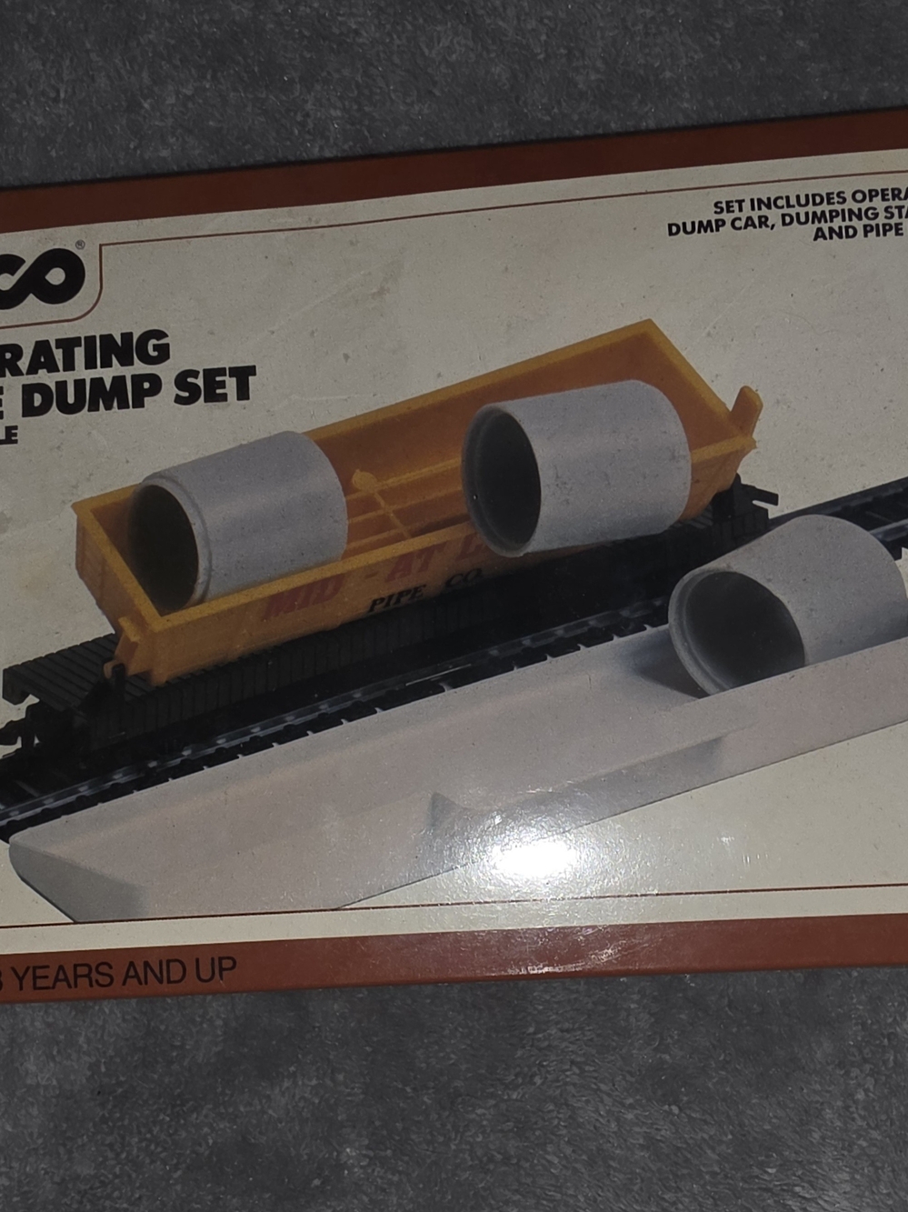 ^ Classic Yellow Dump Rail Car Toy - HO Scale